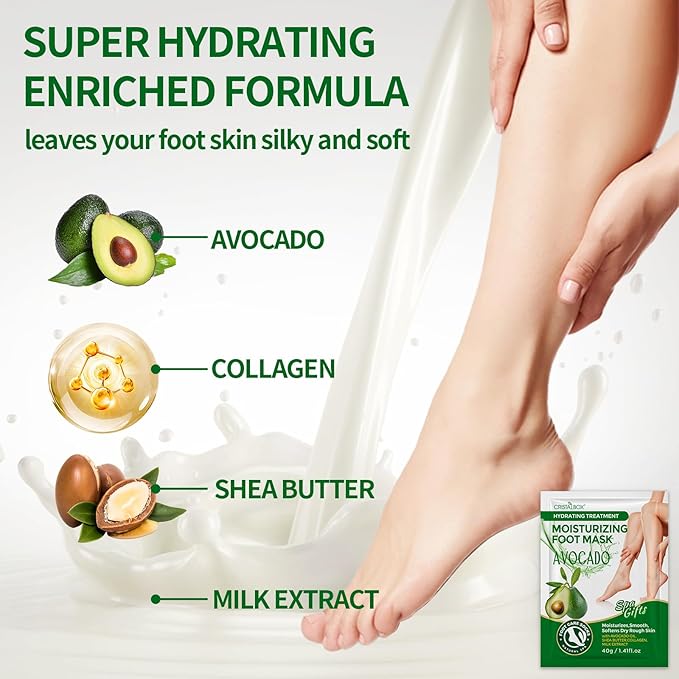 5 Pack Moisturizing Foot Mask, Hydrating Foot Masks - Image 2