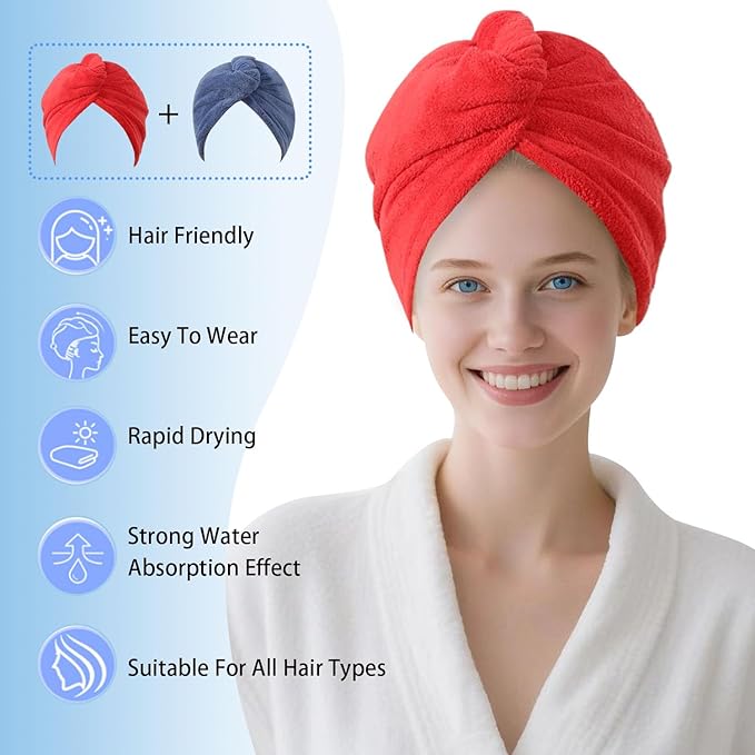 Microfiber Hair Drying Towel Wrap - Image 2