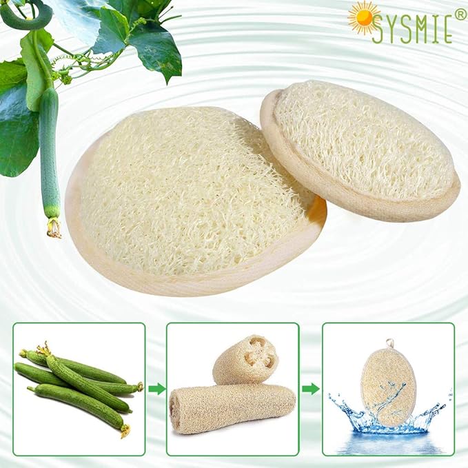 3 Packs Exfoliating Loofah Sponge Pads, Large 5”x 7”-100% Natural Luffa and - Image 3