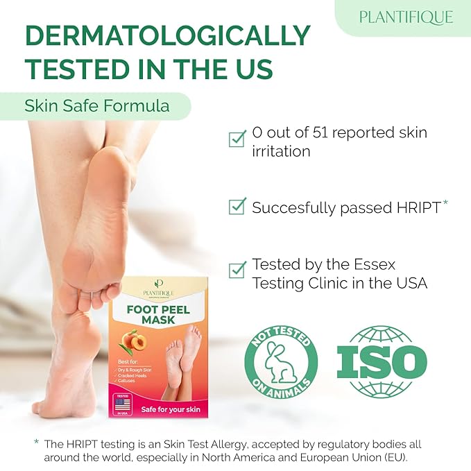 PLANTIFIQUE Foot Peeling Mask 1 Pack | Dermatologically Tested Repairs Heels & - Image 4