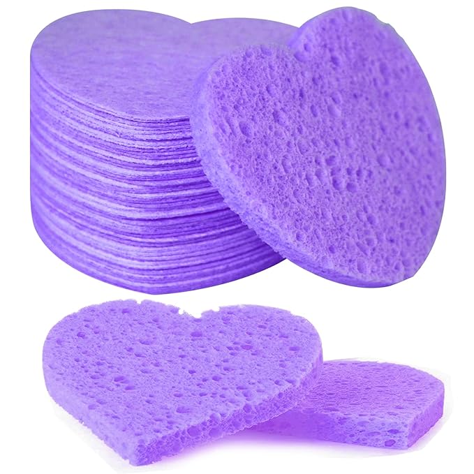 50-Count Facial Sponges Compressed, 100% Natural Cellulose Face Sponge by Mainlyrunmakeupsuppliers