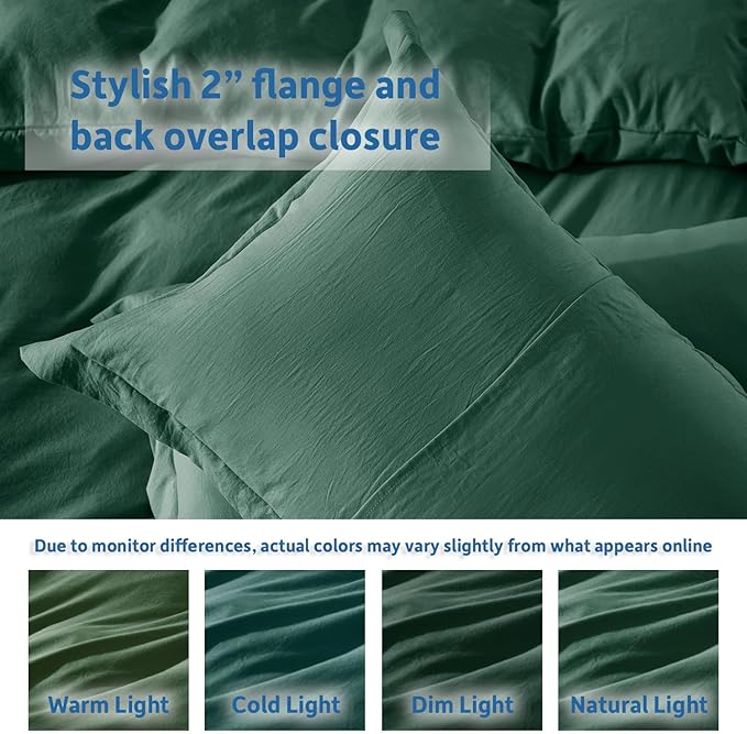 Nestl Dark Green California King Duvet Cover Sets - Image 8