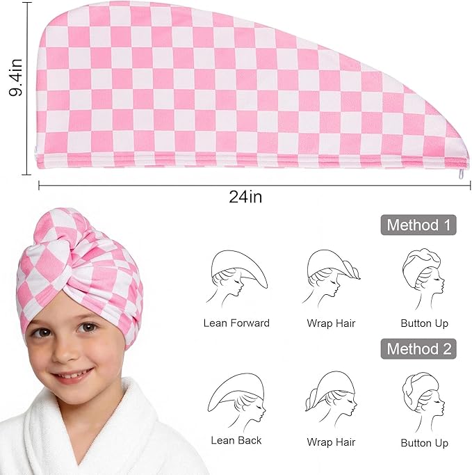 2 Pack Microfiber Hair Towel Wrap - Image 6