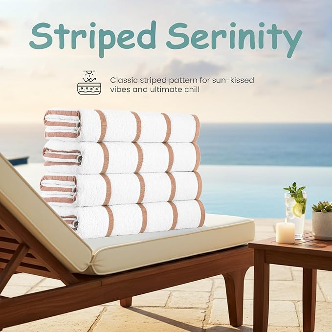 CASA COPENHAGEN Cabana Pool 4Pcs 100% Egyptian Cotton Large Designer Beach - Image 2