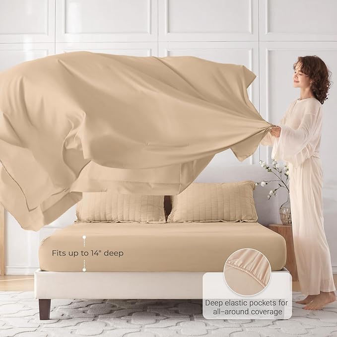 MUXHOMO 7 Pieces Full Comforter Set, Seersucker Bed in a Bag Full Size - Image 3