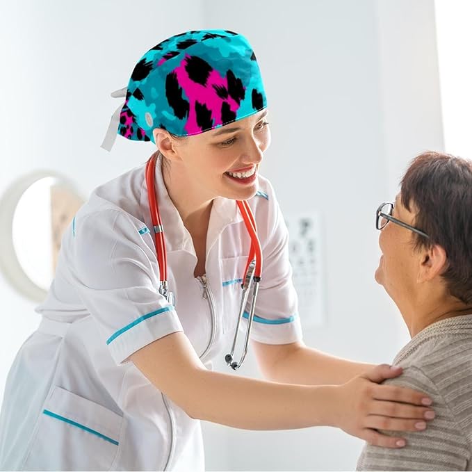 Scrub Cap with Hair Scrunchy, Ponytail Holder Surgical Cap - Image 6