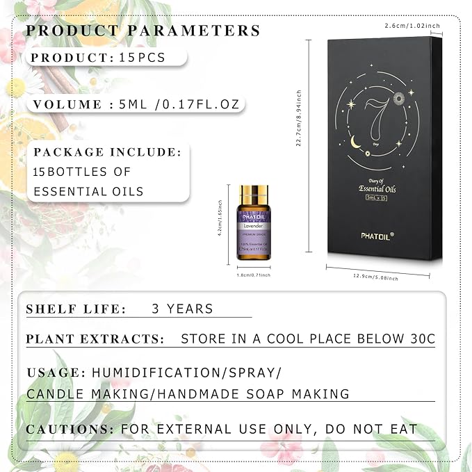 PHATOIL 15PCS Essential Oils Gift Set - Image 6