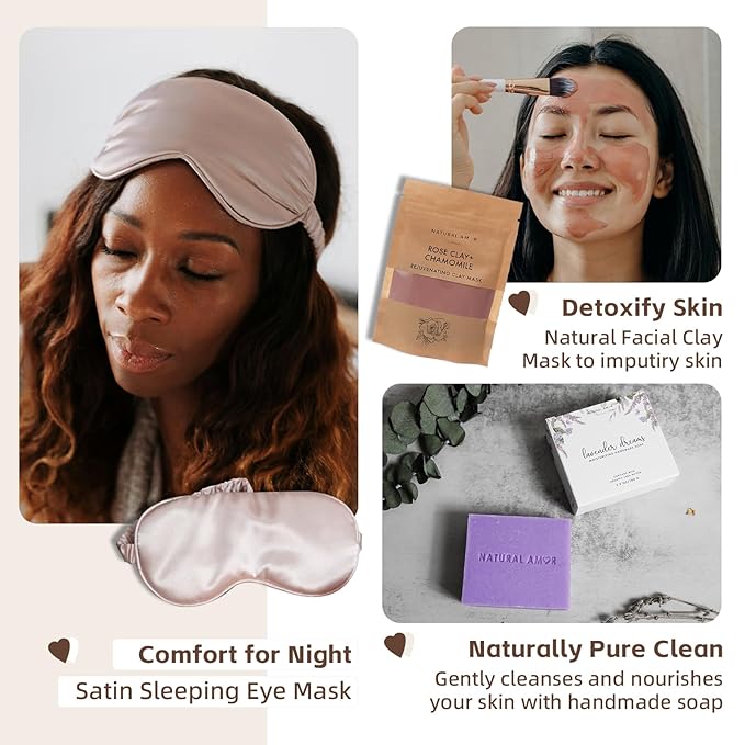 Natural Amor Spa Gift Set for Women – 6-Piece Self Care Gift Box - Image 4