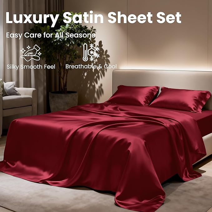 Love's cabin Twin XL Satin Sheet Sets - Image 8