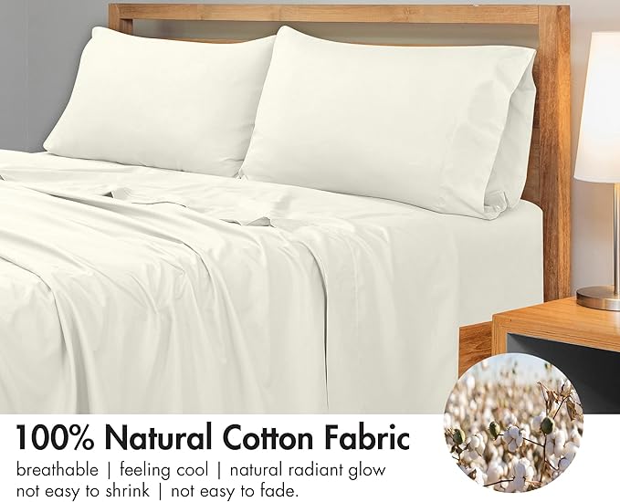Royale Linens 300 Thread Count 100% Long Staple Combed Cotton Flat Sheet - Image 4