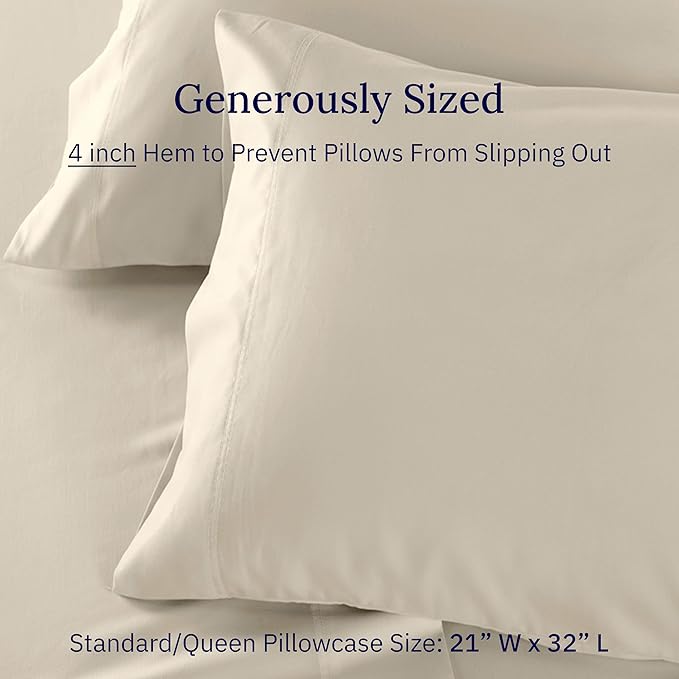 California Design DenPillow Cases Standard Size Set of 2-600 Thread Count Sateen - Image 5
