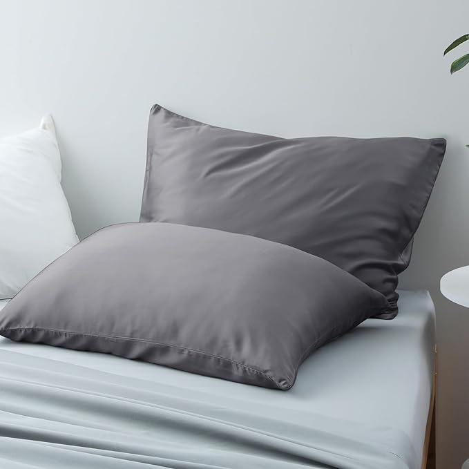 Bamboo Viscose Zippered Pillow Cases King Size Set of 2, 400 Thread Count - Image 4