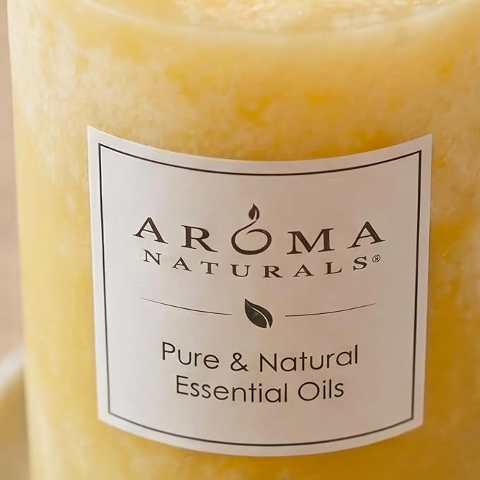 Aroma Naturals Essential Oil Orange and Lemongrass Scented Pillar Candle - Image 6