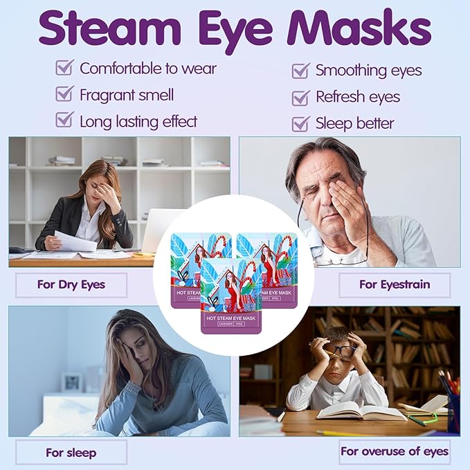 60 Pcs Disposable Steam Eye Mask Bulk - Image 3