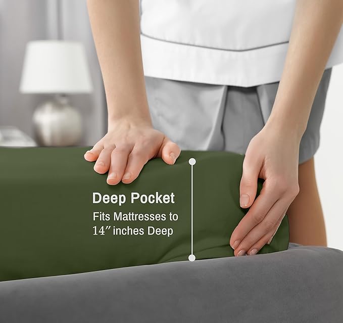RUVANTI 100% Cotton Sheets – California King Percale Bedding, Cooling & - Image 6