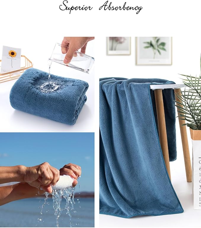 Lumimi Towel Set of 6 Very Soft Microfiber 3 Bath and 3 Hand Towels Quick Dry - Image 3