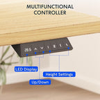 FLEXISPOT EN2 Whole-Piece Standing Desk with Clamp Power Strip, 48 x 24'' Electric Stand Up Height Adjustable Desk with Cable Management (Black Frame + 48" Maple Desktop, 2 Packages)