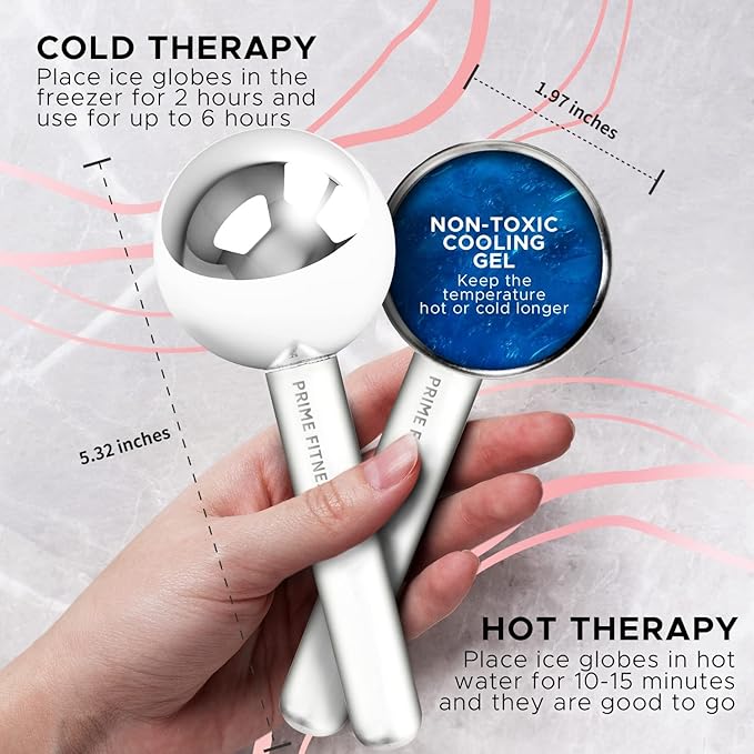 Ice Globes for Facials, Unbreakable Steel Cooling Roller, Cryo Sticks for Face - Image 3
