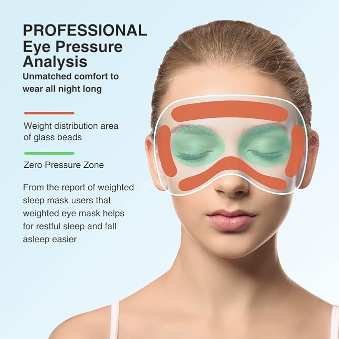 YFONG Weighted Sleep Mask, Women Men 3D Blocking Lights Sleeping Mask, Pressure - Image 5