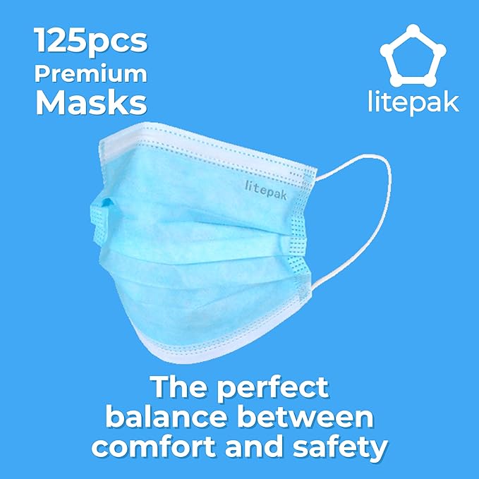 Litepak 125-Pack Disposable Face Mask Premium Comfort Earloops - Image 4