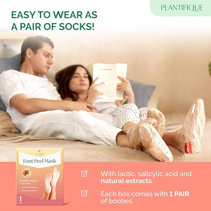 PLANTIFIQUE Foot Peeling Mask 1 Pack | Dermatologically Tested Repairs Heels & - Image 5
