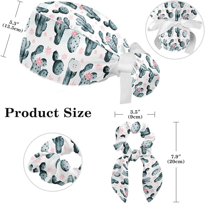 Adjustable Brown Dachshund Dog Blue Surgical Scrub Cap - Image 2
