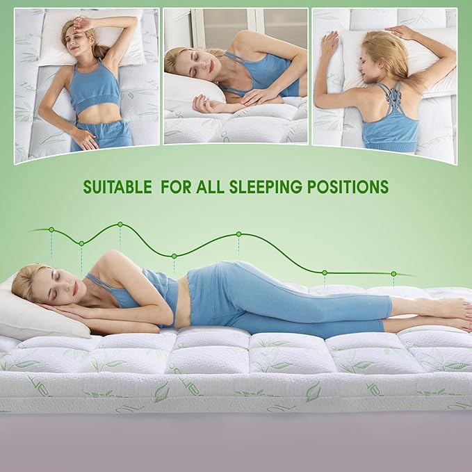 WhatsBedding Queen Mattress Topper, Soft Pillow Top Mattress Topper - Image 6