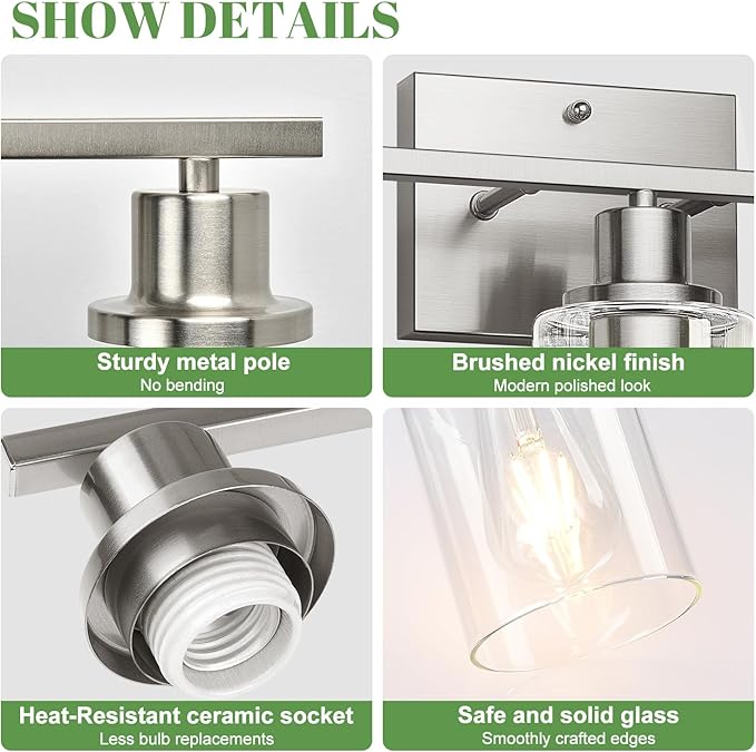 MOKATNG 3-Light Bathroom Light Fixtures, Vanity Light - Image 4