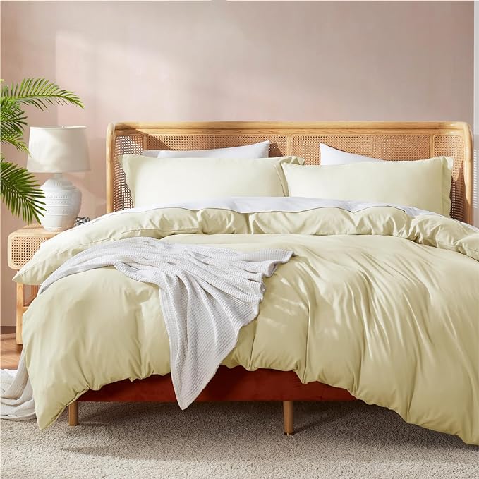 Nestl Vanilla Yellow California King Duvet Cover Sets by Nestl