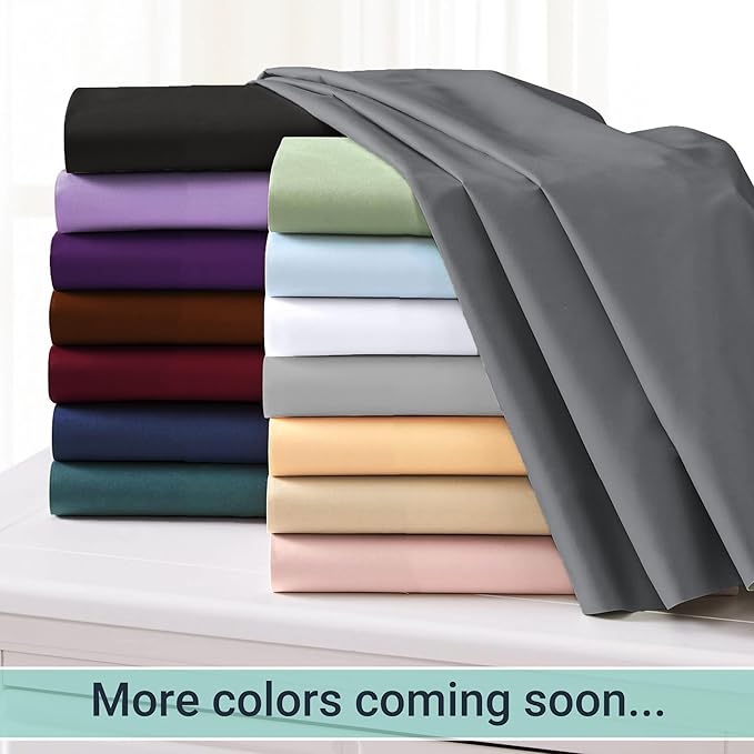 ZPECC Queen Flat Sheet Only 1 Pack, Durable Light Gray Top Bed Sheets - Image 6