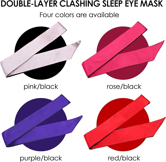 FRESHME 2pc Satin Blindfold Sleep Mask - Image 6
