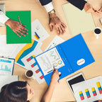 Two Pocket Folder, HERKKA 100 Pack 2 Pocket Folders with Prongs, Business Card Slots Letter Size Paper Folders Designed for Office and Classroom Use, Assorted 5 Colors