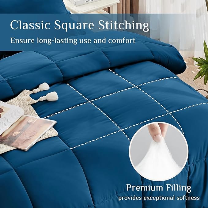 JOLLYVOGUE Full Comforter Set, Ultra-Soft Bed in a Bag Full Size 7 Pieces - Image 3