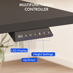 FLEXISPOT EN2 Whole-Piece Standing Desk with Clamp Power Strip, 55 x 28 Electric Stand Up Height Adjustable Desk with Cable Management (Gray Frame + 55" Black Top, 2 Packages)