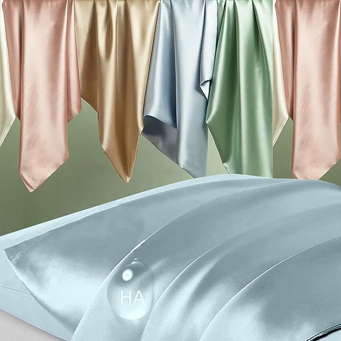 Silk Pillow Cases 2 Pack, Mulberry Silk Pillowcases Standard Set of 2, Anti Acne - Image 2