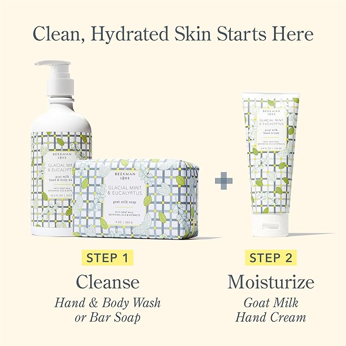 Beekman 1802 Goat Milk Hand Cream – Glacial Mint & Eucalyptus – Scented – 2 oz - Image 6