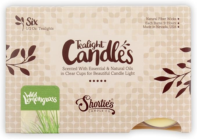 Shortie's Candle Company Wild Lemongrass Premium Tealight Candles - Image 2