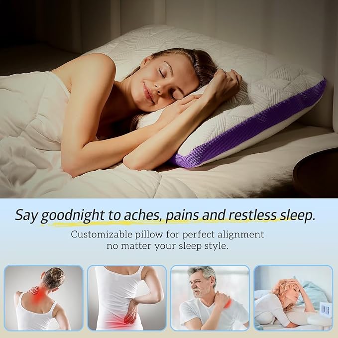 BETU Cooling King Size Pillows Set of 2, Shredded Memory Foam Cool Pillows - Image 4