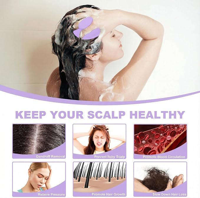 Silicone Scalp Massager Shampoo Brush, Scalp Brush - Image 4