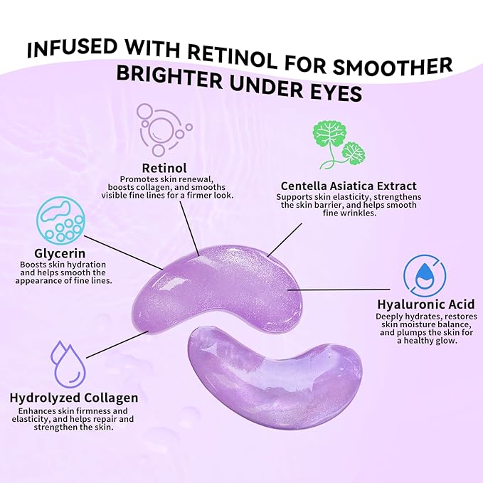 Maskiss Retinol Under Eye Patches, Puffy Eyes & Wrinkles, Firming Collagen Eye - Image 4