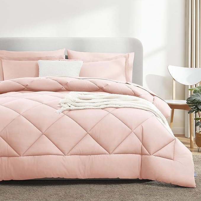 CozyLux Twin XL Comforter Set Blush Pink - Image 8