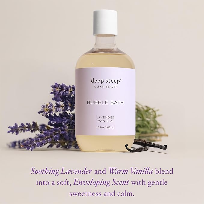 Deep Steep Bubble Bath, Lavender Vanilla 17 oz – Hypoallergenic, Clinically - Image 4
