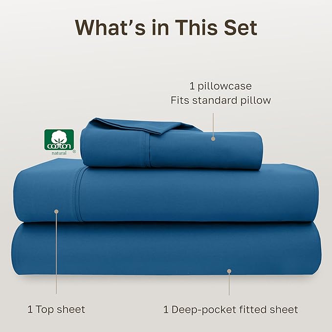 California Design Den Soft Twin Size 100% Cotton Sheet Sets, 400 Thread Count - Image 4