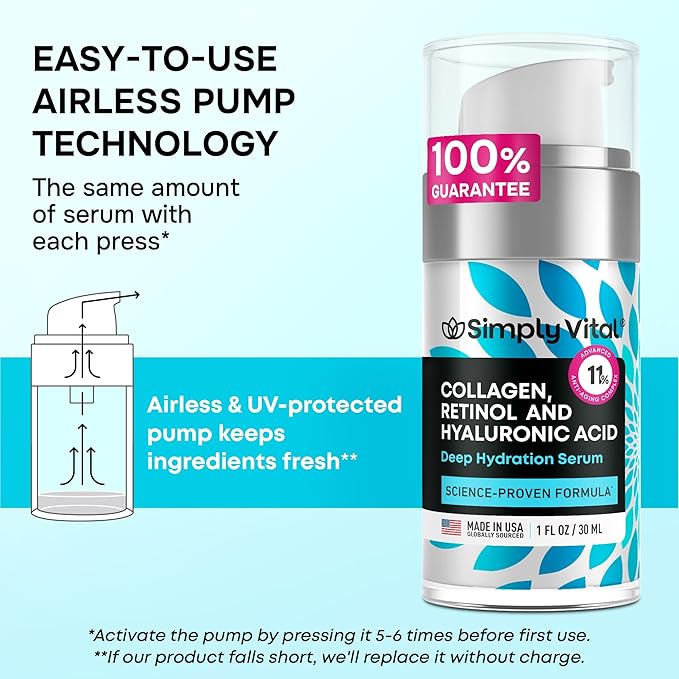 SimplyVital Collagen, Retinol & Hyaluronic Acid Serum - Image 7