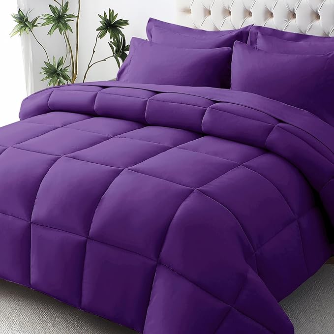 JOLLYVOGUE Queen Comforter Set, Ultra-Soft Bed in a Bag Queen Size 7 Pieces by JOLLYVOGUE