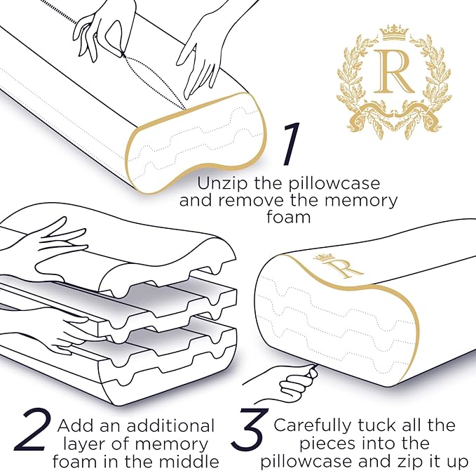 4-Layer Queen, Contour Pillow, Side and Back Sleepers, Orthopedic, Neck Support - Image 8