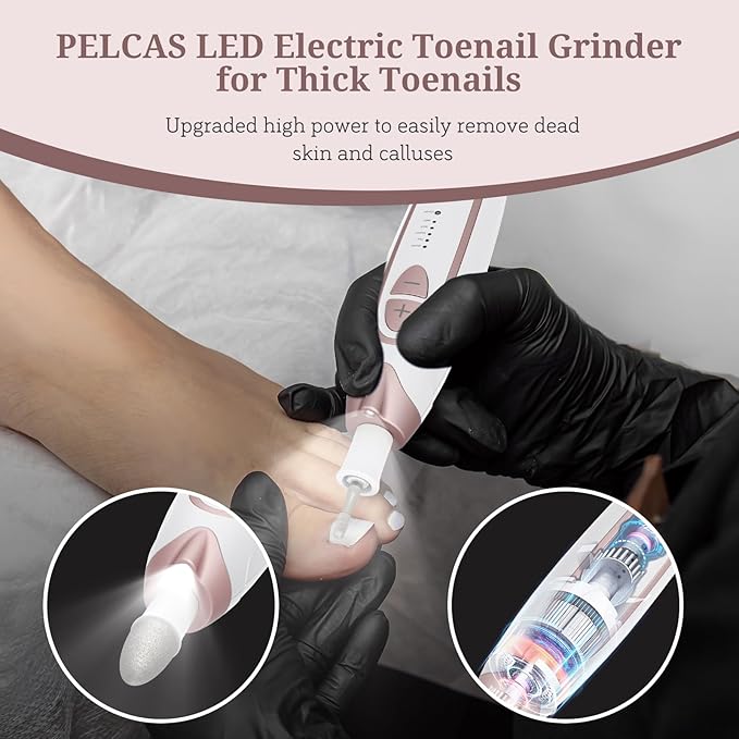 PELCAS Electric Nail File, 5 Speeds Nail Grinder - Image 6