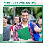 Henoyso 48 Pcs 3 Ring Binder 0.5 Inch Round Fits Letter Size 8.5'' x 11'' Paper Plastic Flexible Binder Bulk Holds 140 Sheets with 1 Pockets Versatile Organizer for Home Office School (Green)