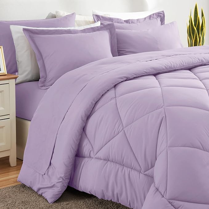 CozyLux Full Size Comforter Sets Light Purple - Image 8