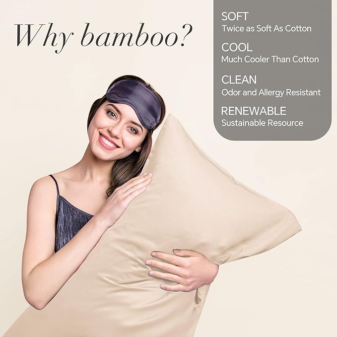 BEDELITE Pillow Cases Queen Size Set of 2, Rayon Derived from Bamboo, Cooling - Image 2